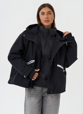 Двойная куртка с капюшоном