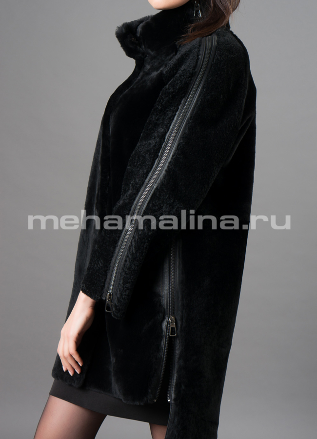 Шуба черного цвета  модель № D-237 универмаг малина