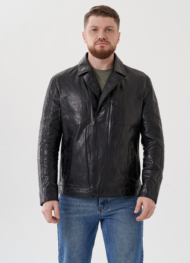Мужская куртка из натуральной кожи модель № 24441 в кредит