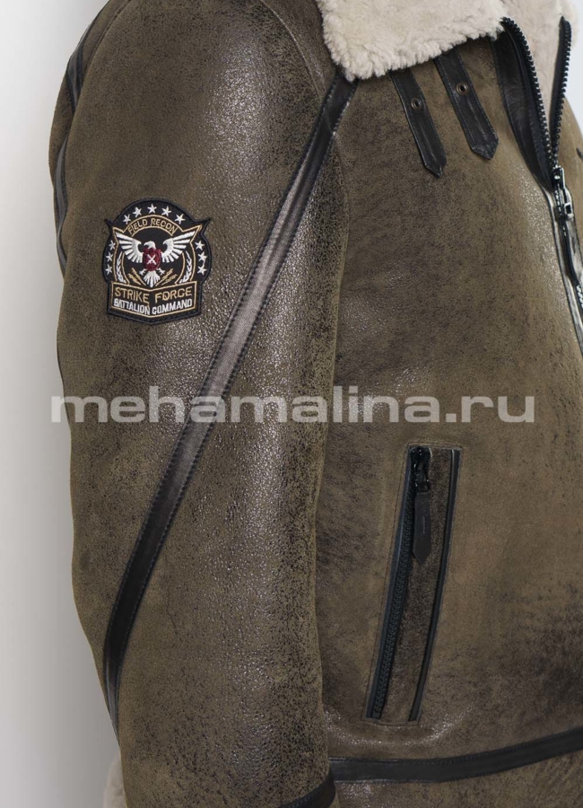 Мужская дубленка пилот  модель № DM-127 универмаг малина