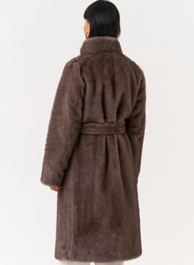 Женская шуба из эко меха с воротником стойкой Женская шуба из эко меха с воротником стойкой