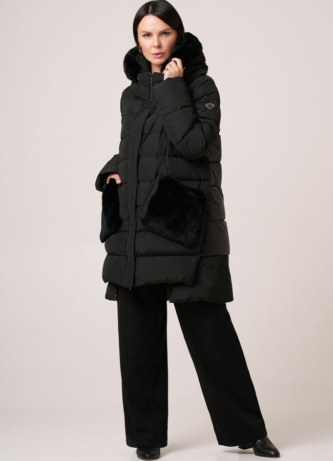 фото Зимний пуховик DiegoM с капюшоном  модель № Diego-M 704