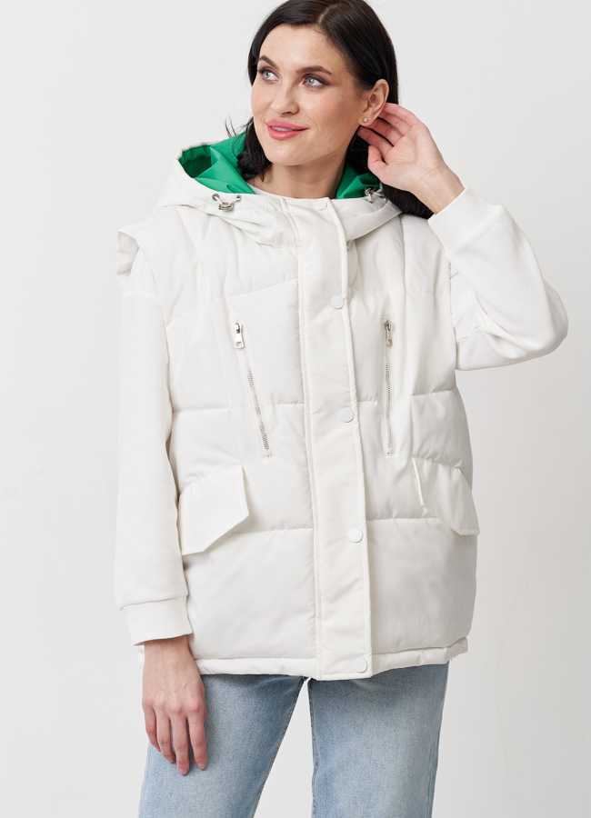 фото Женский жилет с капюшоном  модель № 24493