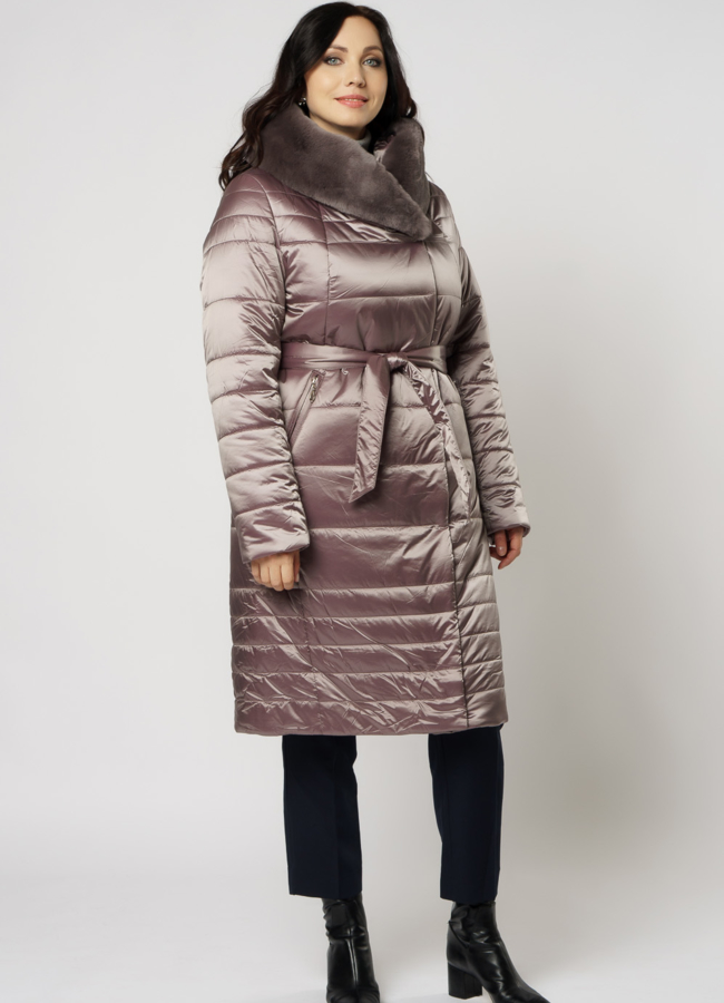 Пуховик с капюшоном на молнии модель № 1963 в рассрочку