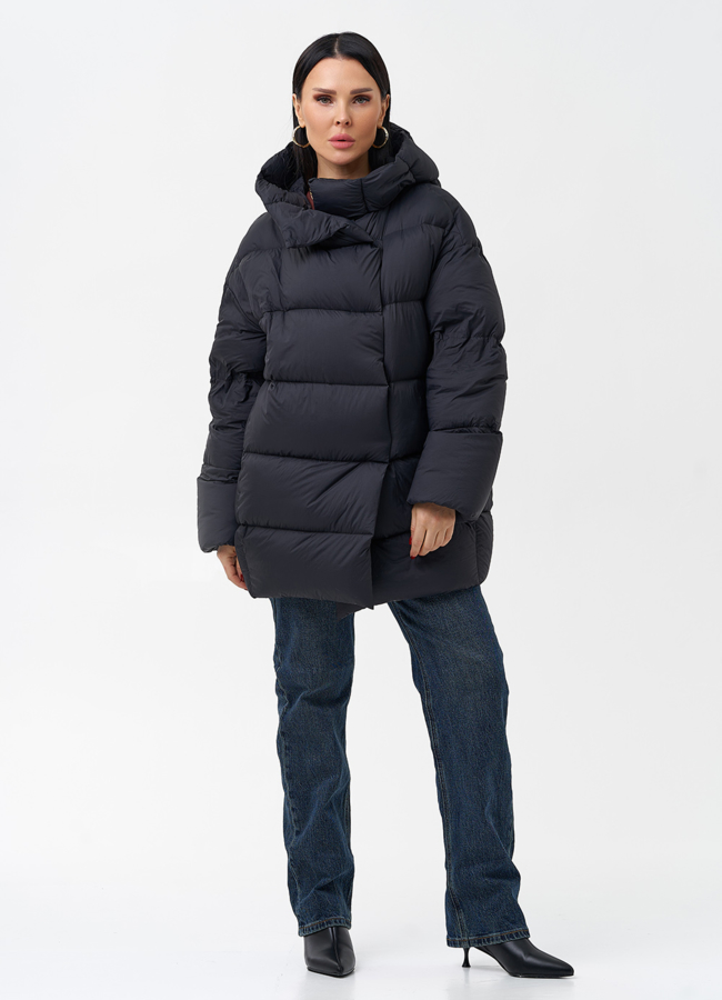 Женский пуховик с капюшоном  модель № 28969 в рассрочку