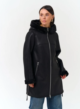 Женская дубленка из эко замши