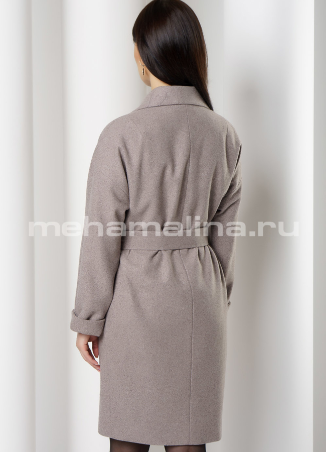 Пальто из шерсти, в цвете капучино, на пуговицах, английский воротник модель № 2600 в кредит