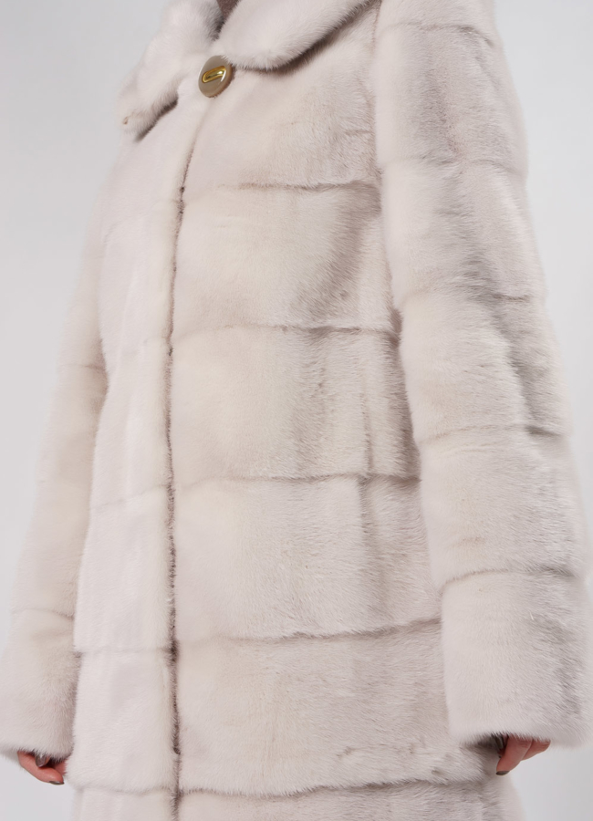 Светлая норковая шуба трансформер модель № S-861 универмаг малина