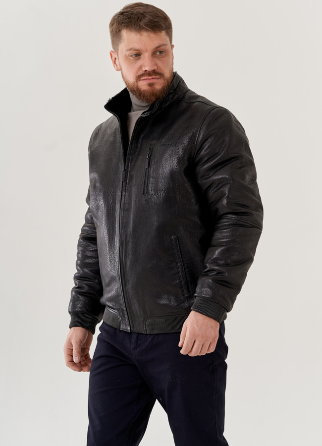 Мужская дубленка черного цвета модель № 79287 универмаг малина