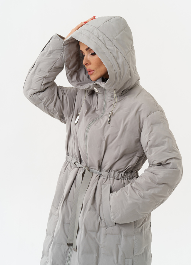 Женское утепленное пальто с капюшоном модель № 29943 универмаг малина