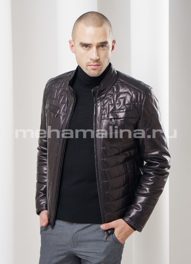 Кожаная куртка модель № KP-111 в кредит