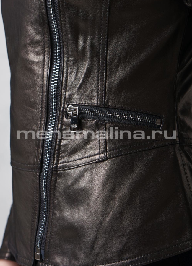 Кожаная куртка модель № 10631 универмаг малина