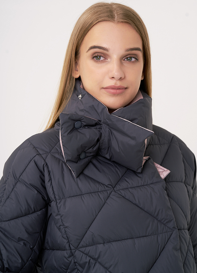 Укороченный пуховик на молнии модель № 110138 универмаг малина