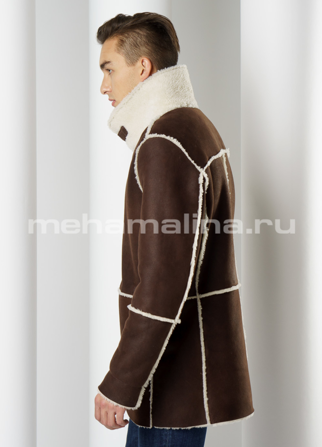 Мужская дубленка премиального качества модель № DM-116 универмаг малина