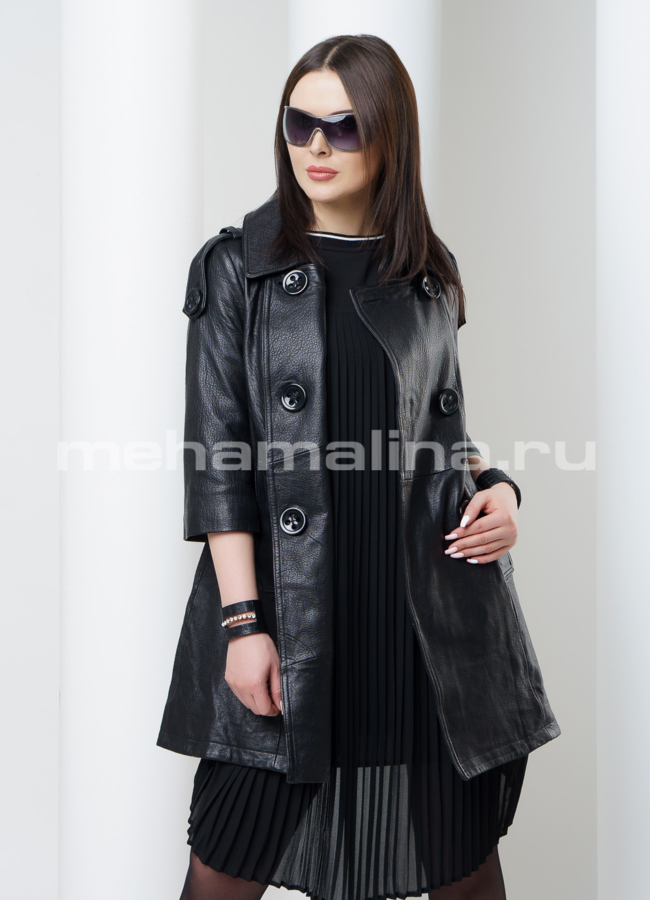 Кожаный френч модель № K-336 универмаг малина