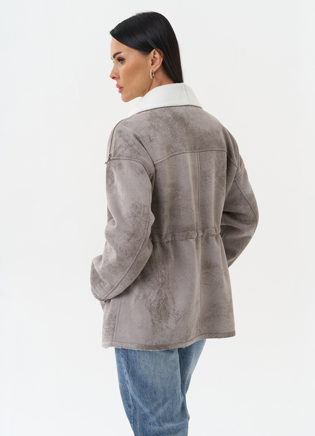 фото Женская дубленка из эко замши  модель № 29983