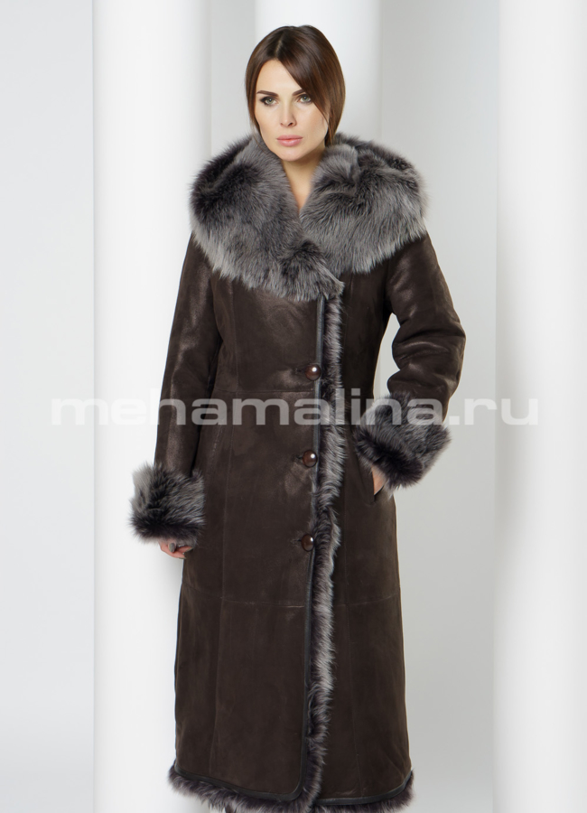 Дубленка OKSA модель № 7463 меха малина