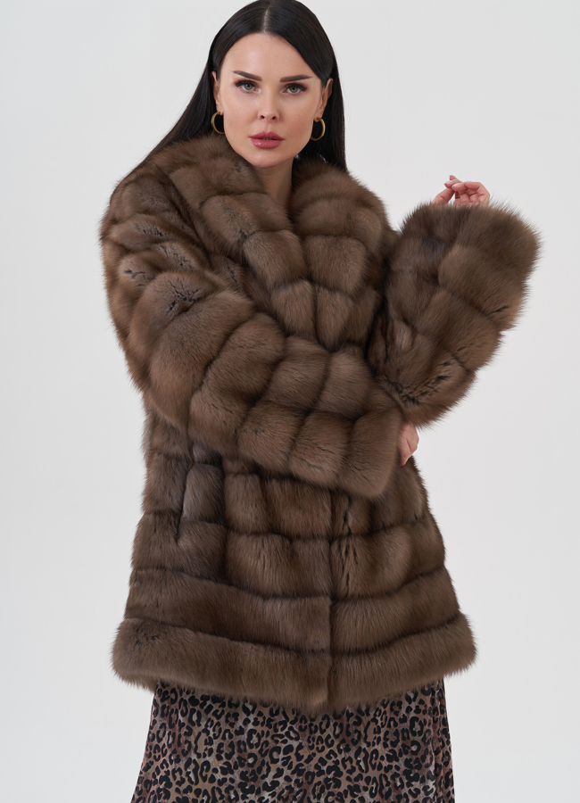 Шуба из куницы  модель № 24641 универмаг малина