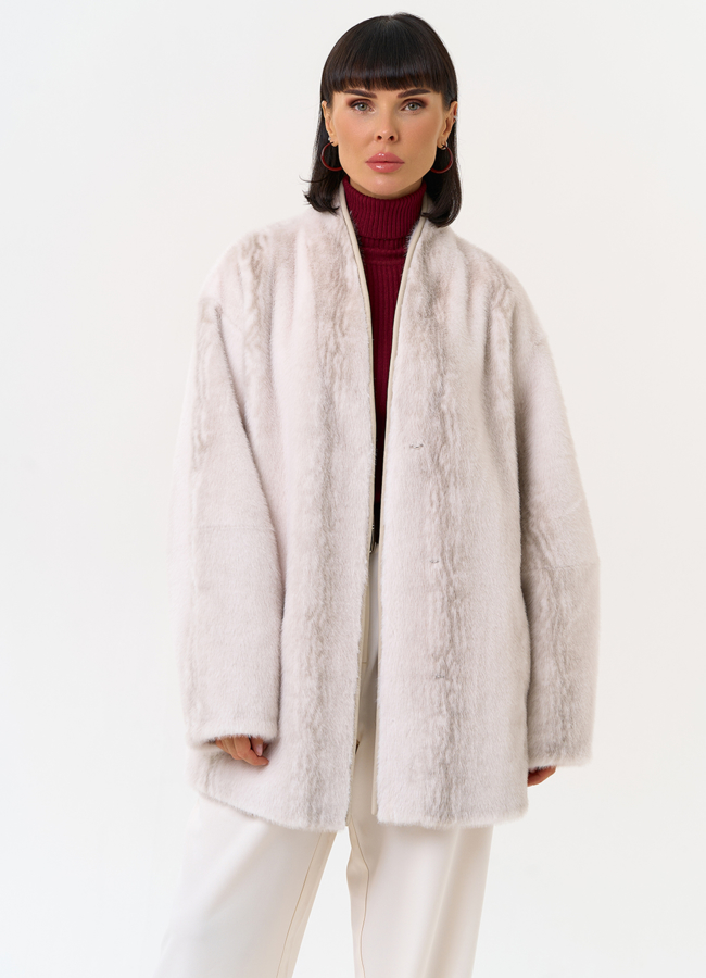 Светлая шуба из эко меха модель № 31523 универмаг малина Светлая шуба из эко меха модель № 31523 универмаг малина