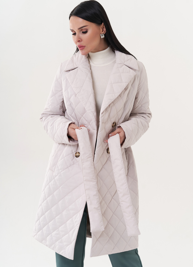 Женское полупальто под пояс модель № 26612 универмаг малина