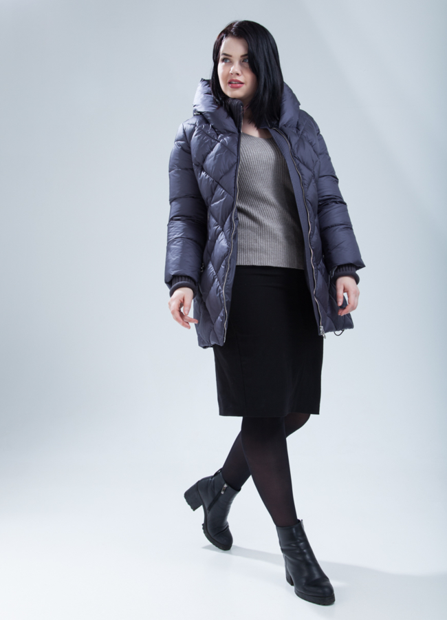 Пуховик женский на биопухе модель № П-354 в рассрочку