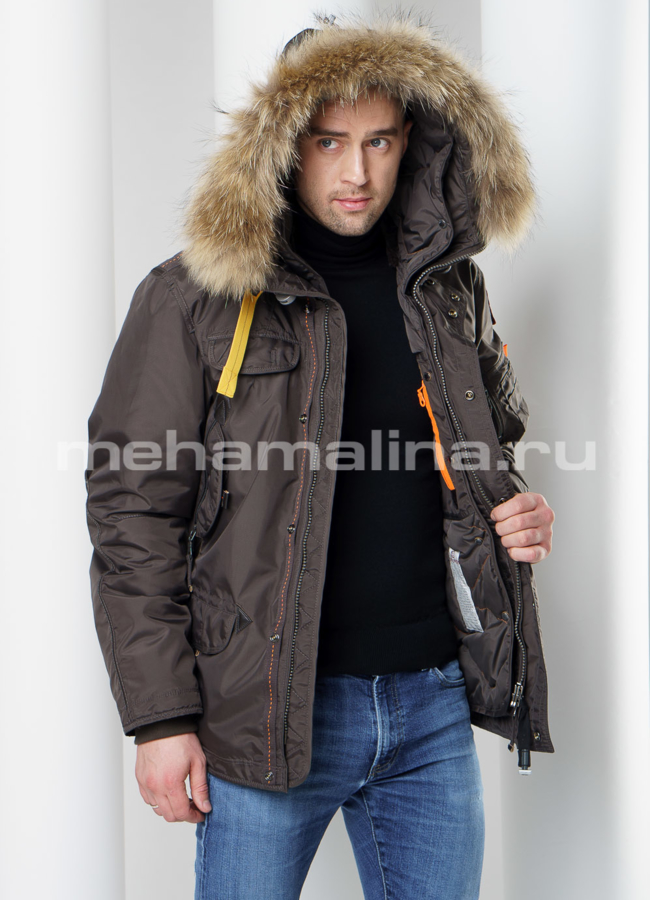 Пуховик мужской с капюшоном модель № KM-34 универмаг малина