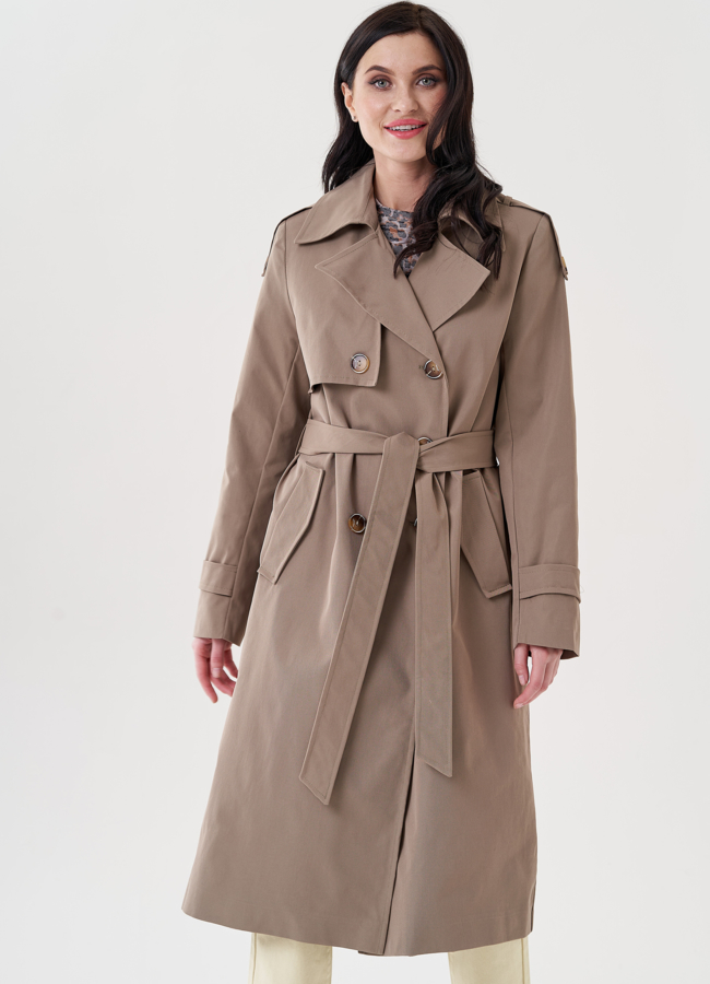 Плащ женский с английским воротником   модель № 24470 в рассрочку