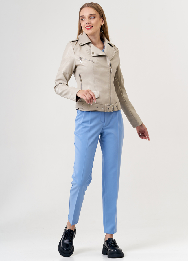 Светлая куртка из эко кожи модель № 21248, 22691 универмаг малина