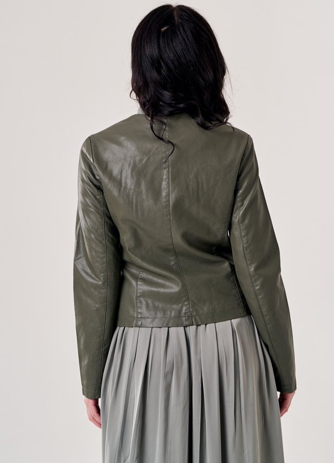 Куртка из эко кожи зеленого цвета модель № 20507 универмаг малина