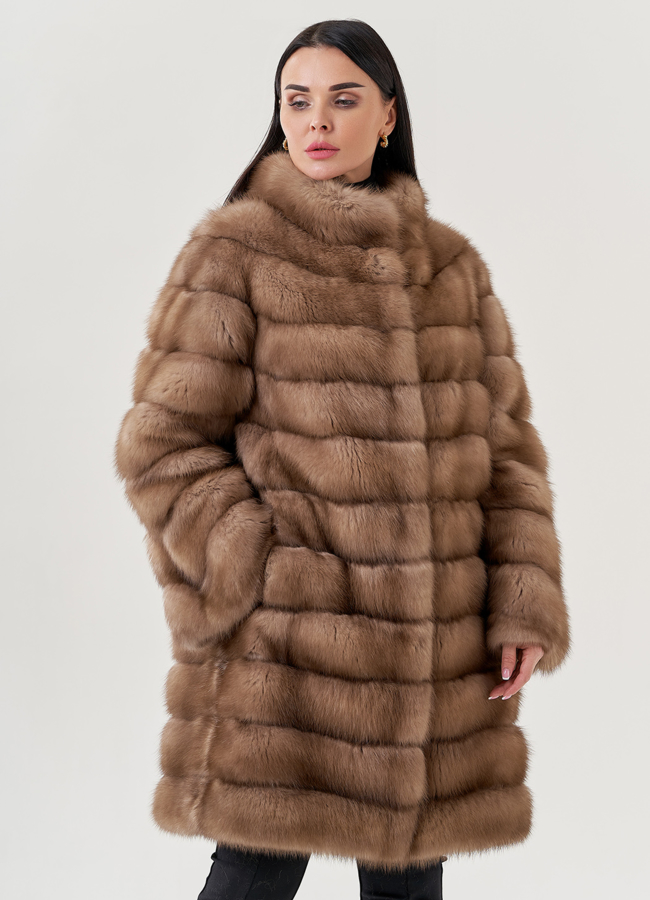 Шуба из куницы в цвете тор-тор модель № 77588 универмаг малина