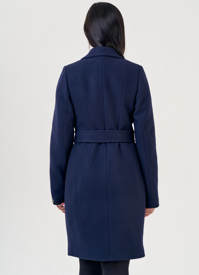 Женское пальто с поясом модель № 22953 универмаг малина