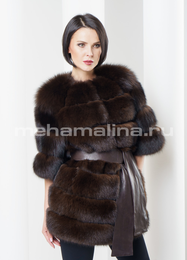 Шуба из меха песца модель № S-309 универмаг малина