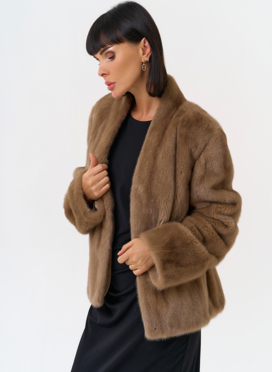 Укороченная шуба из меха норки  Укороченная шуба из меха норки