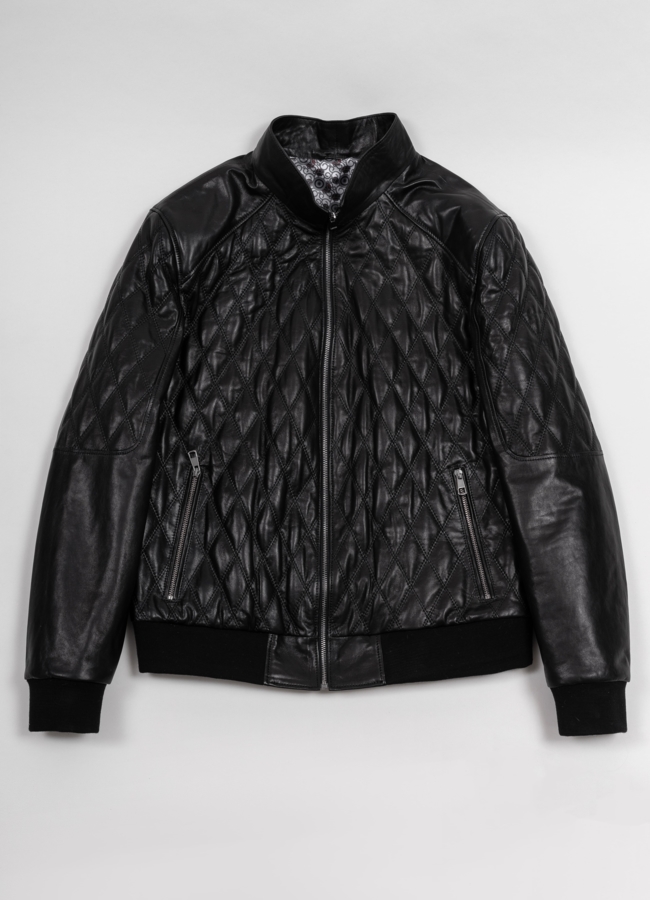 Куртка кожаная черного цвета модель № S-101 в рассрочку