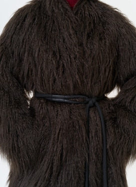 Женская шуба из эко меха коричневого цвета Женская шуба из эко меха коричневого цвета