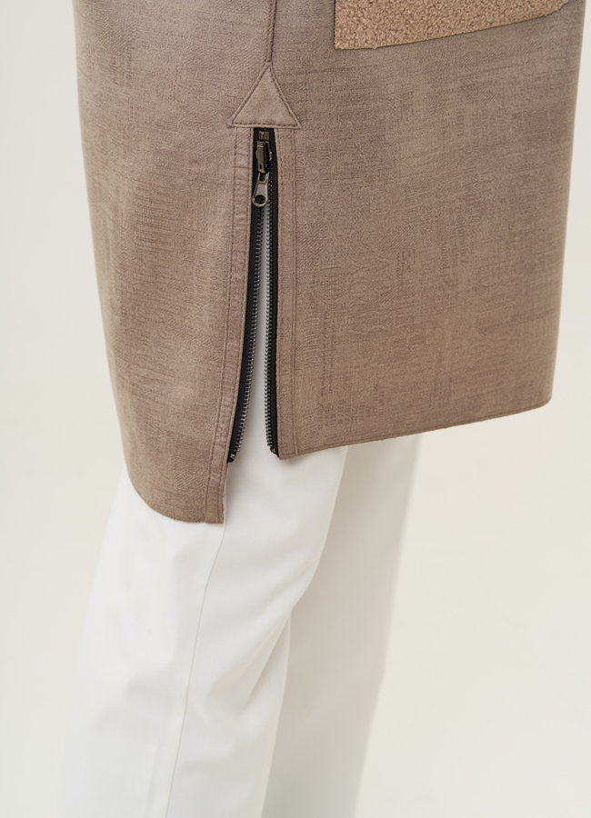 Женское двустороннее пальто из эко замши модель № 22311 универмаг малина