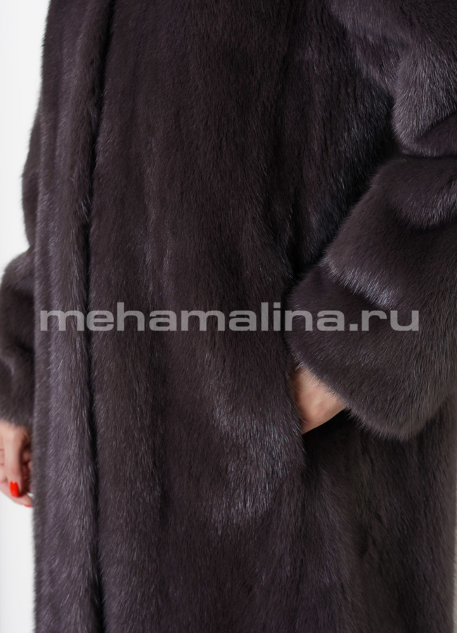 Норковая шуба в цвете ирис с капюшоном модель № S-1110 универмаг малина