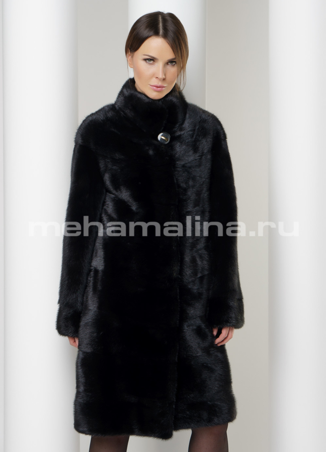 Норковая шуба  модель № S-580 меха малина