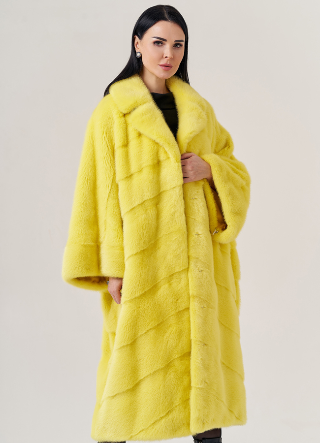 Женская норковая шуба с английским воротником  модель № 23817 универмаг малина