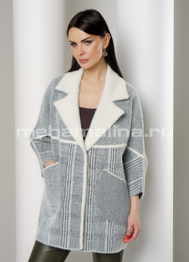 Пальто из микроворса модель № C-651 универмаг малина