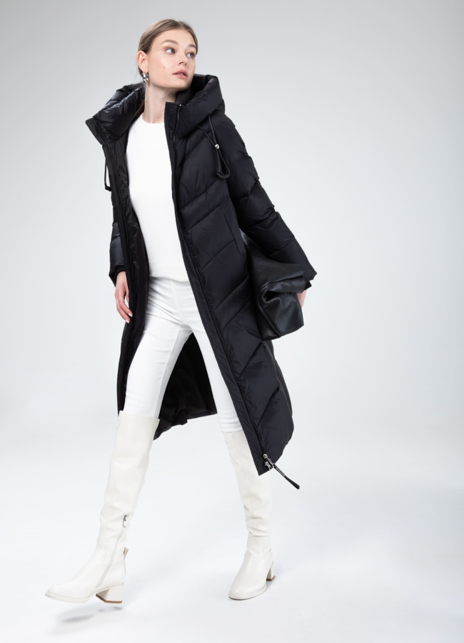 Женский пуховик с капюшоном  модель № 25514 в кредит