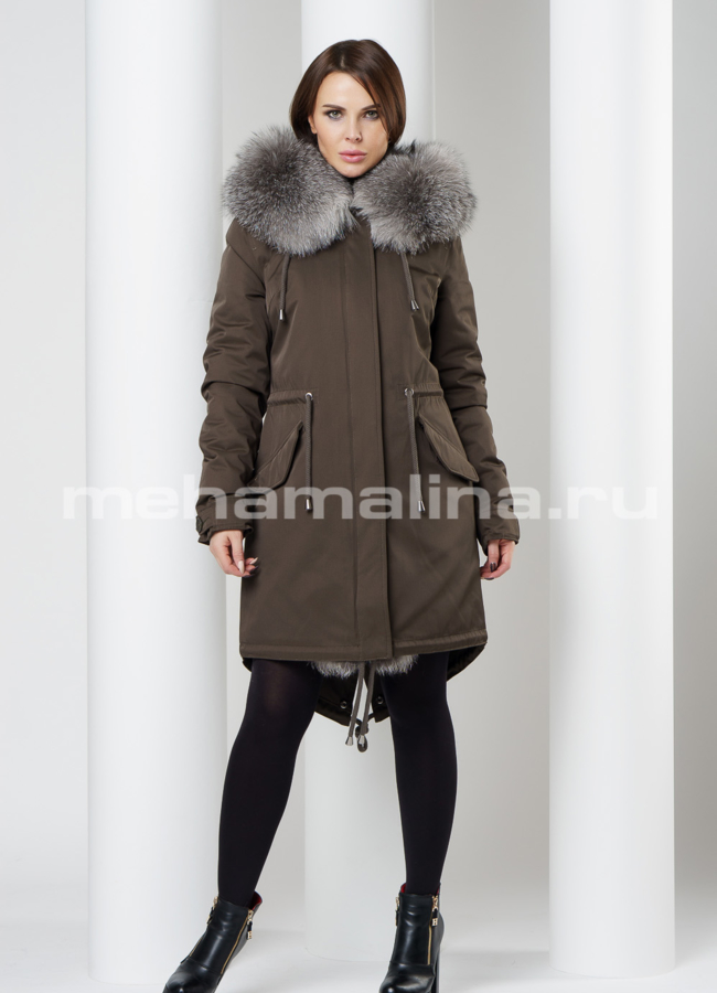 Удлиненная парка модель № П-210 в рассрочку