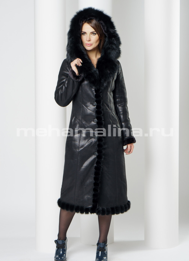 Женская дубленка  модель № 17520 универмаг малина