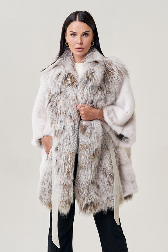 Куртка из меха норки с отделкой из чернобурки модель № 2209 универмаг малина