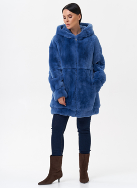 Шуба из меха кролика с капюшоном Шуба из меха кролика с капюшоном