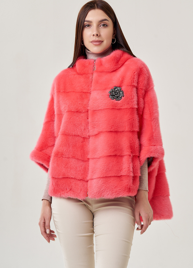 Шуба из норки оверсайз модель № 24749 универмаг малина