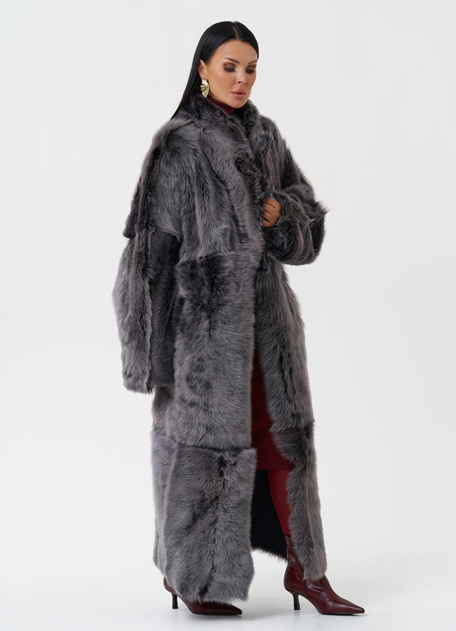 Двухсторонняя натуральная дубленка модель № 28421 универмаг малина