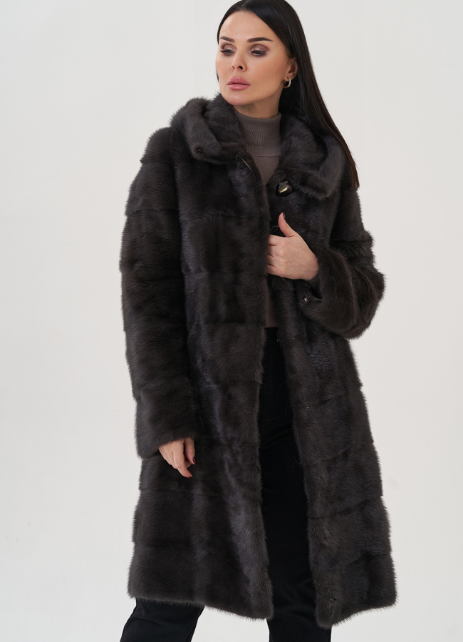 Норковая шуба модель № S-641 универмаг малина