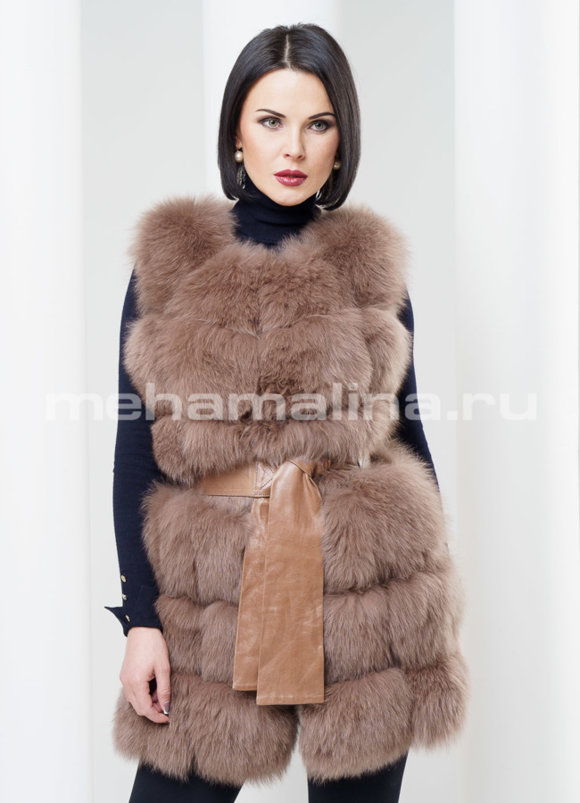 Жилет из песца модель № M-77 универмаг малина