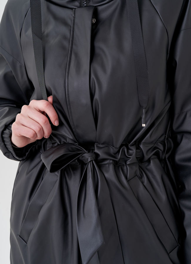 Женский плащ из эко кожи на утеплении модель № 397 универмаг малина